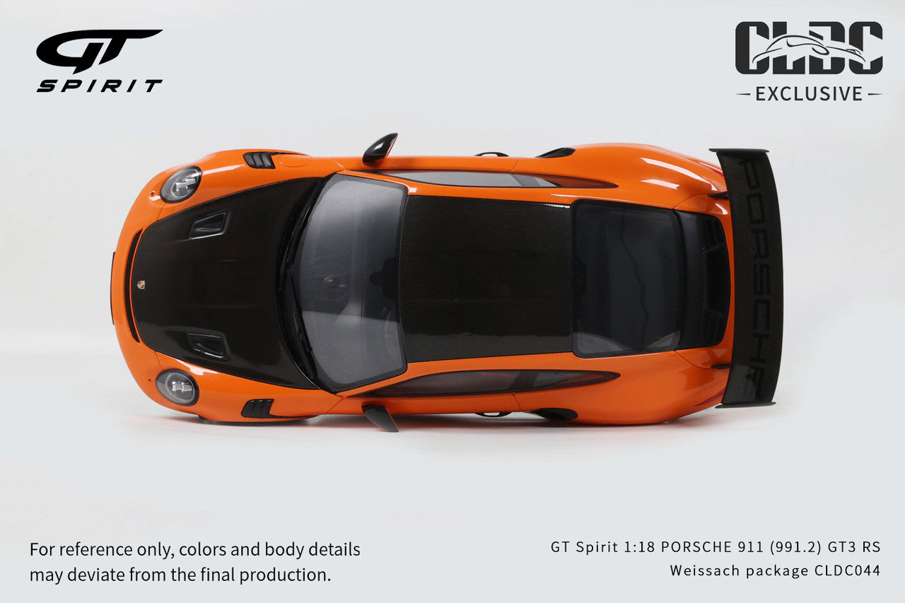 GT Spirit 1/18 Porsche 911 (991.2) GT3 RS Weissach Package - Orange/Black CLDC EXCLUSIVE RELEASE