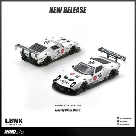 ⚠️ PRE ORDER ⚠️ Inno64 1/64 LBWK Lamborghini Miura - White