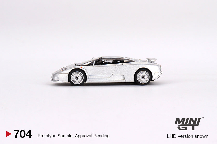 Mini GT 1/64 Bugatti EB110 (#704) - Grigio Silver