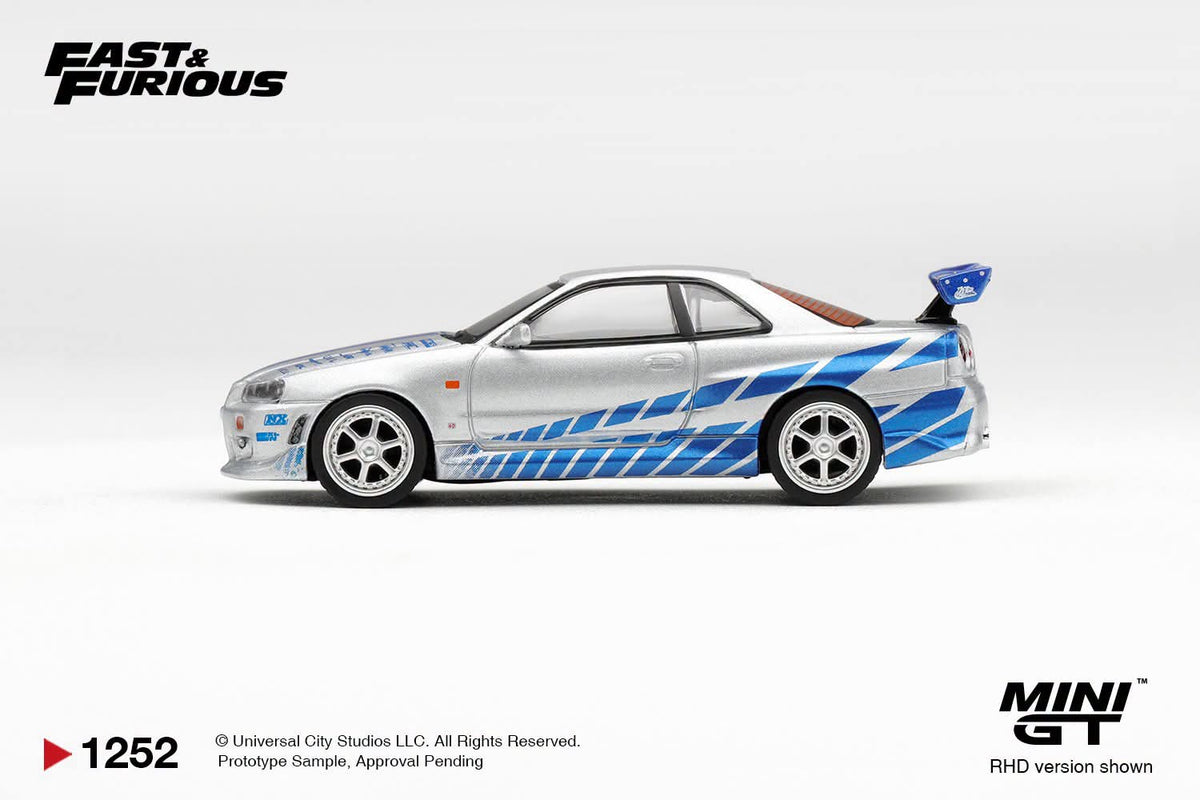 ⚠️ PRE ORDER ⚠️ Mini GT 1/64 Nissan Skyline GT-R [R34] (#1252) - Brian's Skyline 2 Fast 2 Furious