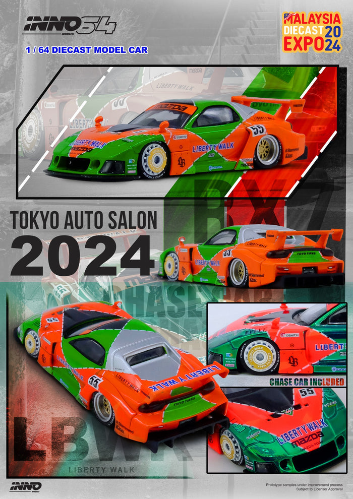 Inno64 1/64 LB Super Silhouette Mazda RX7 (FD3S) - Malaysia Diecast Expo 2024 Exclusive Event Model