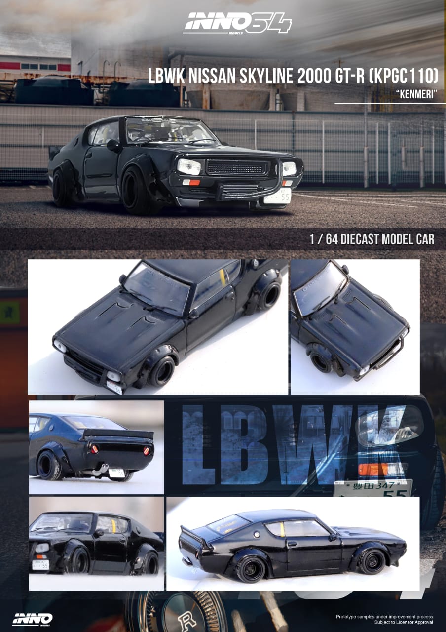 Inno64 1/64 LBWK Nissan Skyline 2000GT-R Kenmeri - Black