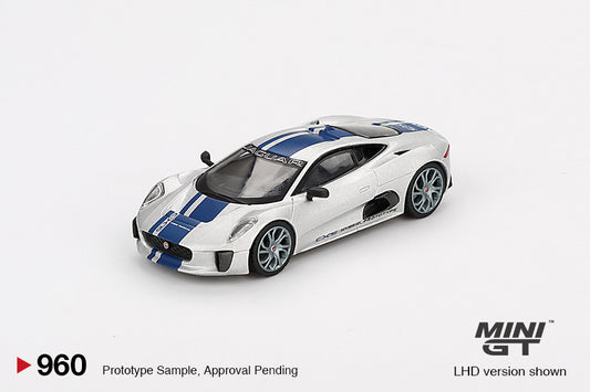 Mini GT 1/64 Jaguar C-X75 Prototype (#960) - Silver/Blue