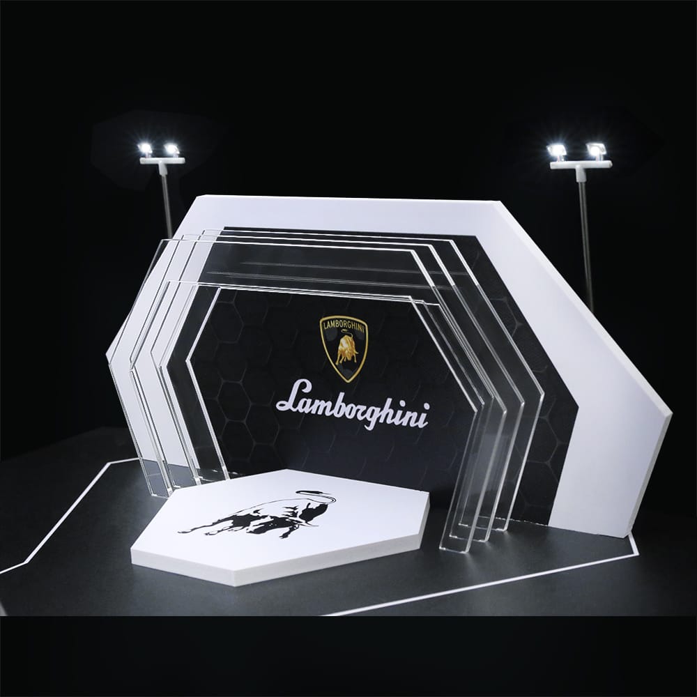 Moreart 1/64 Lamborghini Auto Show Booth Diorama (WORKING LED LIGHTS)