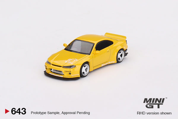 Mini GT 1/64 Pandem Nissan Silvia S15 Rocket Bunny (#643) - Yellow