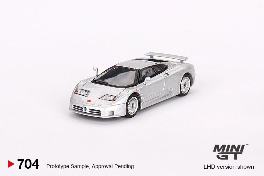 Mini GT 1/64 Bugatti EB110 (#704) - Grigio Silver