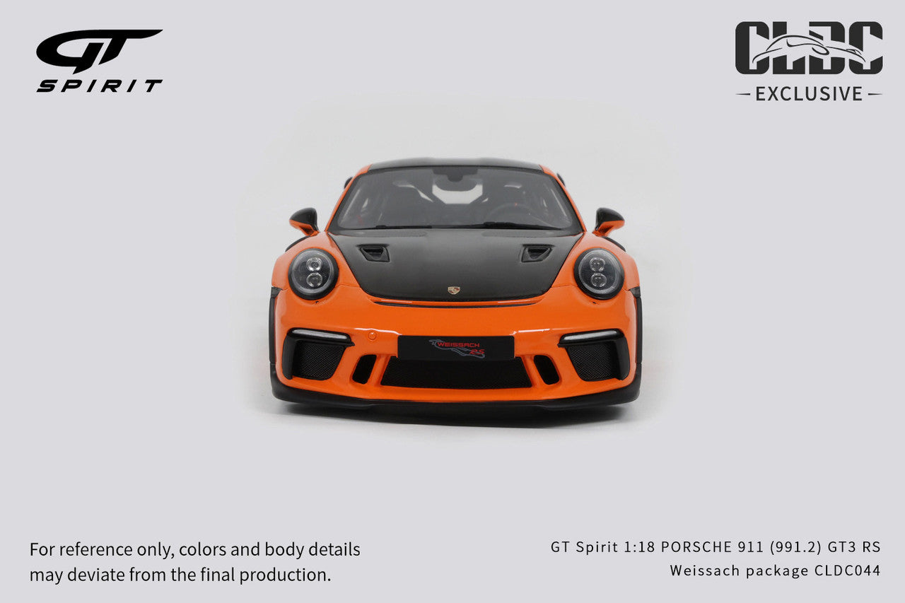 GT Spirit 1/18 Porsche 911 (991.2) GT3 RS Weissach Package - Orange/Black CLDC EXCLUSIVE RELEASE
