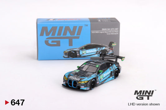 Mini GT 1/64 BMW M4 GT3 (#647) - Turner Motorsport IMSA 2023 Laguna Seca GTD 2nd Place