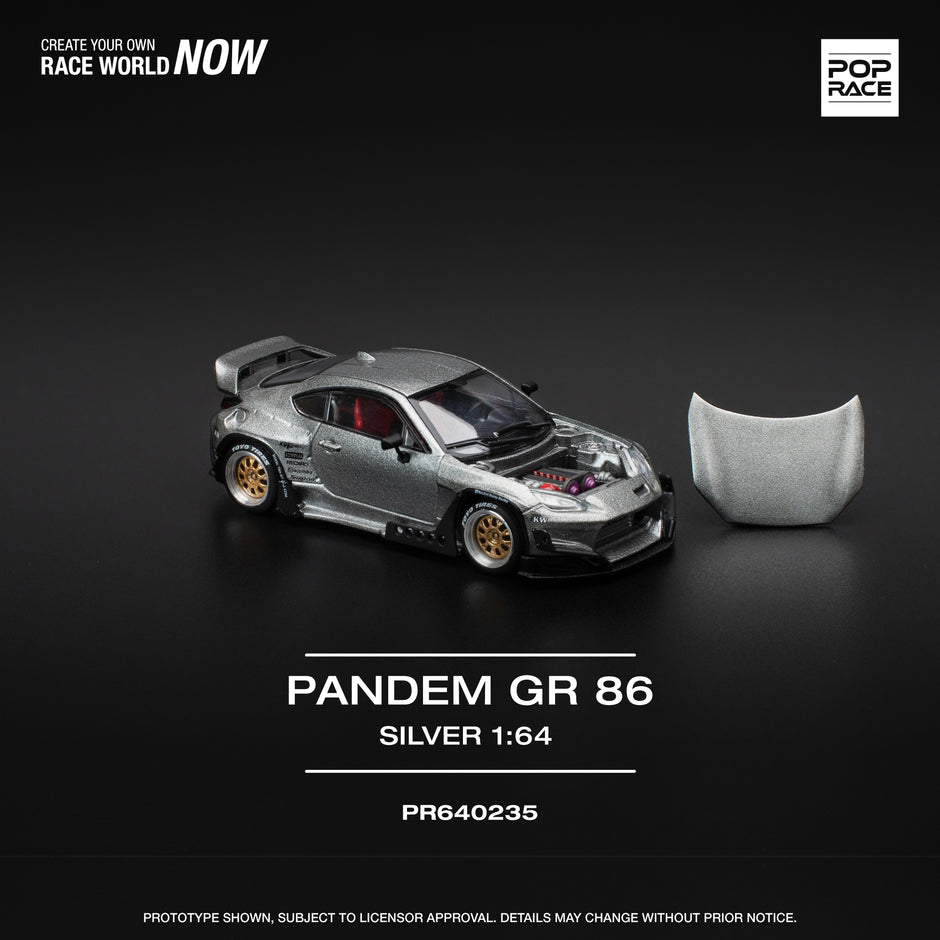 Pop Race 1/64 Pandem Toyota GR86 - Silver