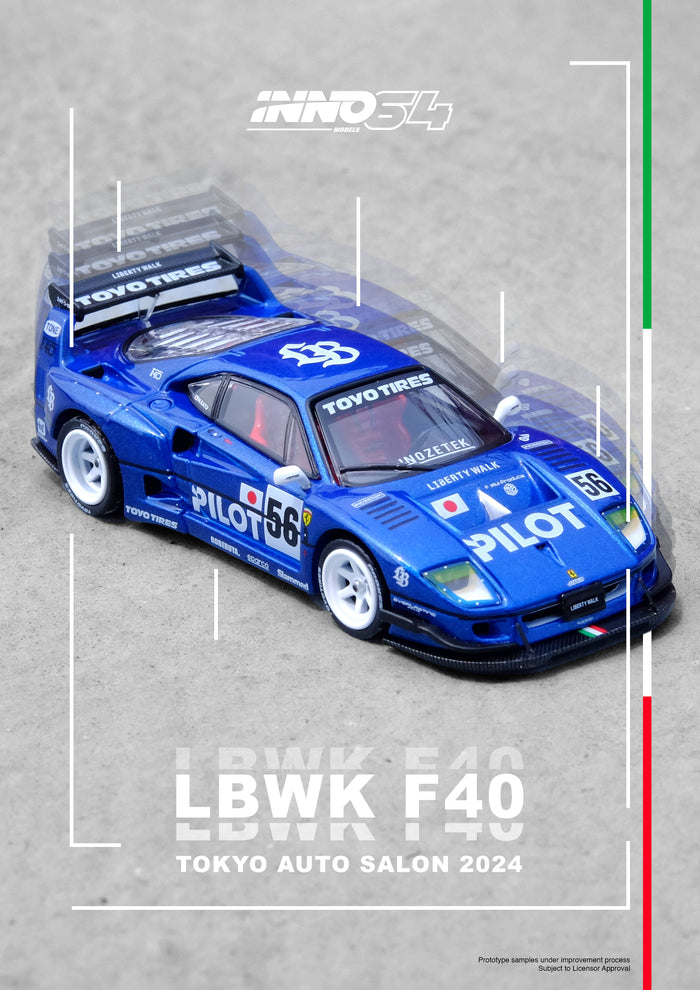 Inno64 1/64 LBWK Ferrari F40 - Pilot Livery Tokyo Auto Salon 2024