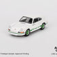 Mini GT 1/64 Porsche 911 Carrera RS 2.7 (#801) - Grand Prix White with Green Livery