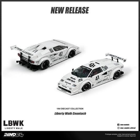 ⚠️ PRE ORDER ⚠️ Inno64 1/64 LBWK Lamborghini Countach - White