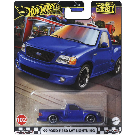 Hot Wheels Premium 1/64 '99 Ford F-150 SVT Lightning- Blue