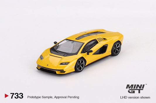 Mini GT 1/64 Lamborghini Countach LPI 800-4 (#733) - Giallo Orion