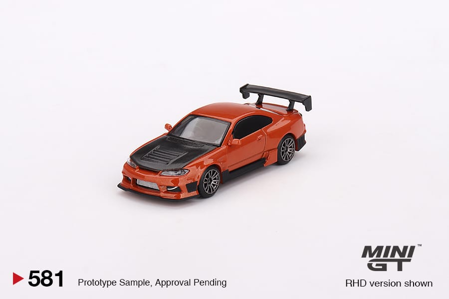 Mini GT 1/64 Nissan Silvia S15 D-Max (#581) - Metallic Orange
