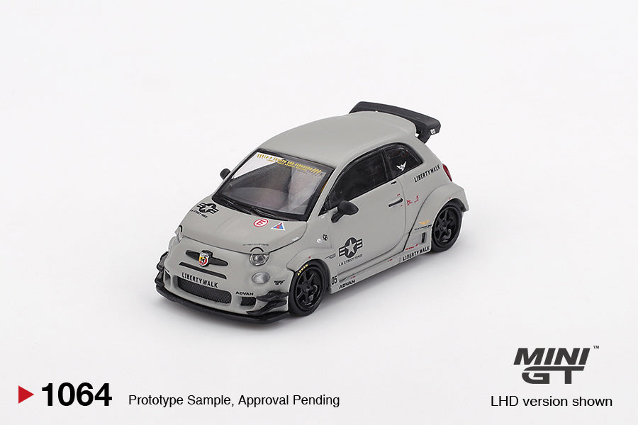 Mini GT 1/64 Abarth 595 LB-WORKS x Abas Works Fighters (#1064) - Matte Grey