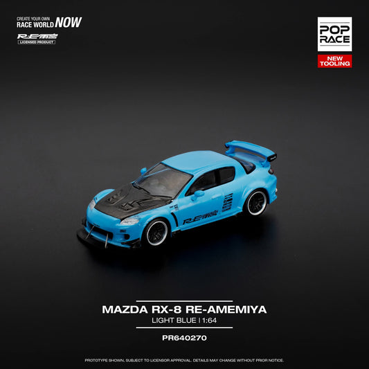 Pop Race 1/64 Mazda RX8 RE-Amemiya - Light Blue