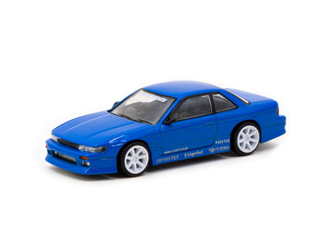 Tarmac Works 1/64 VERTEX Nissan Silvia S13 - Blue Metallic Toyo Tires