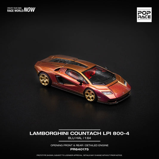 Pop Race 1/64 Lamborghini Countach LPI800-4 - Blu Hal