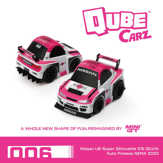 Mini GT 1/64 Qube Carz Nissan LB-Super Silhouette S15 Silvia (#006) - Auto Finesse SEMA 2023 Livery