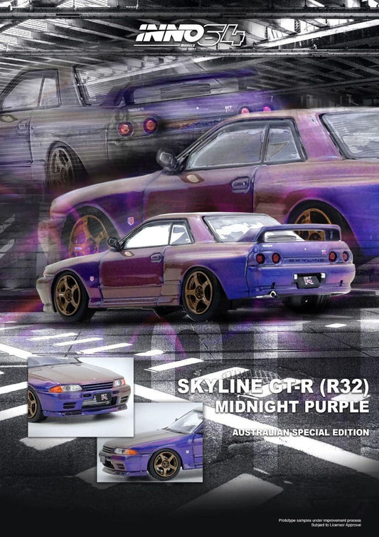 Inno64 1/64 Nissan Skyline GTR (R32) - Midnight Purple Australia 🇦🇺 Exclusive Edition