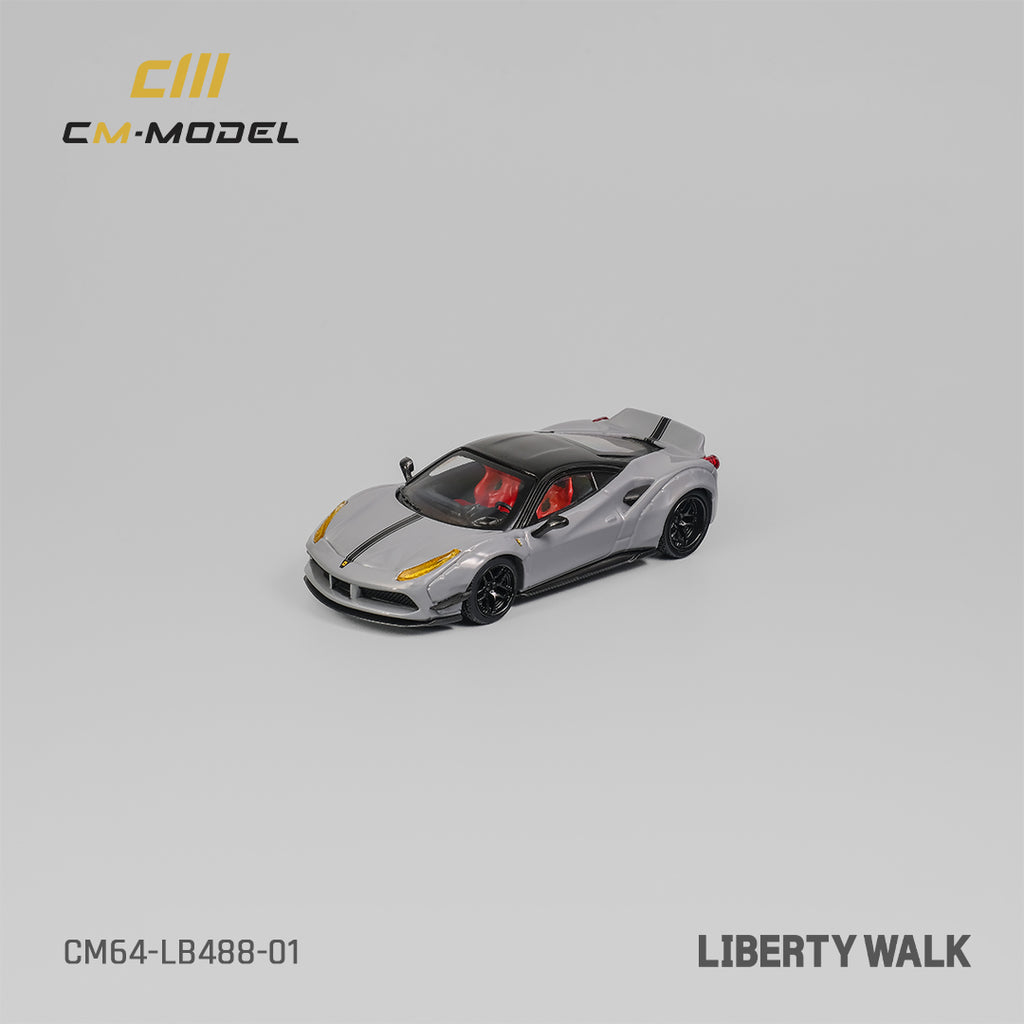 CM Model 1/64 LBWK Ferrari 488 GTB - Grey