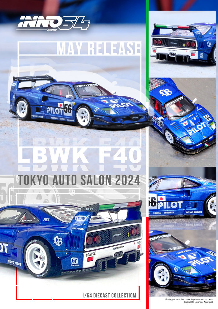 Inno64 1/64 LBWK Ferrari F40 - Pilot Livery Tokyo Auto Salon 2024