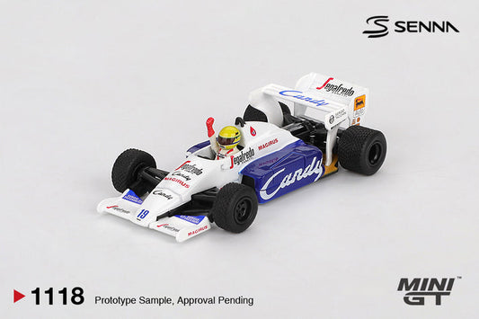Mini GT 1/64 Toleman TG184 (#1118) - #19 Ayrton Senna 1984 Monaco Grand Prix 2nd Place