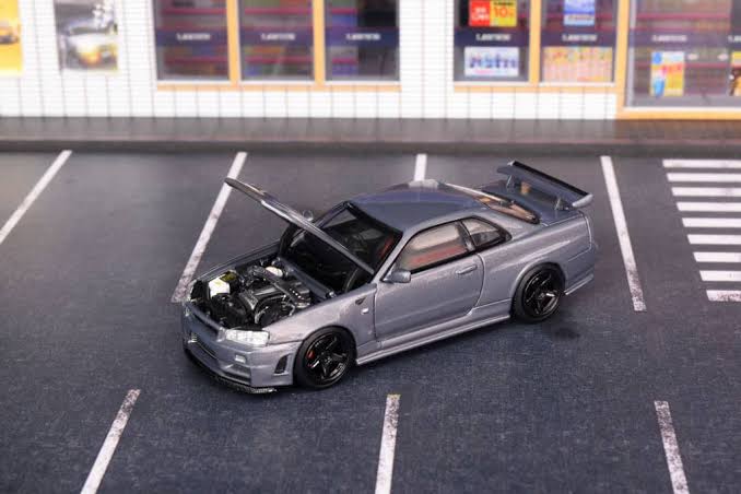 Motor Helix 1/64 Nissan Skyline GT-R (R34) Nismo CRS Version - Gun Metal