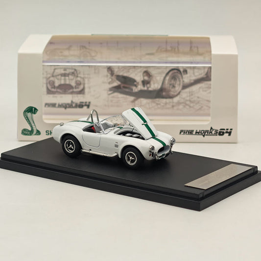 Fine Works64 1/64 Shelby 427 Cobra - White/Green Stripes