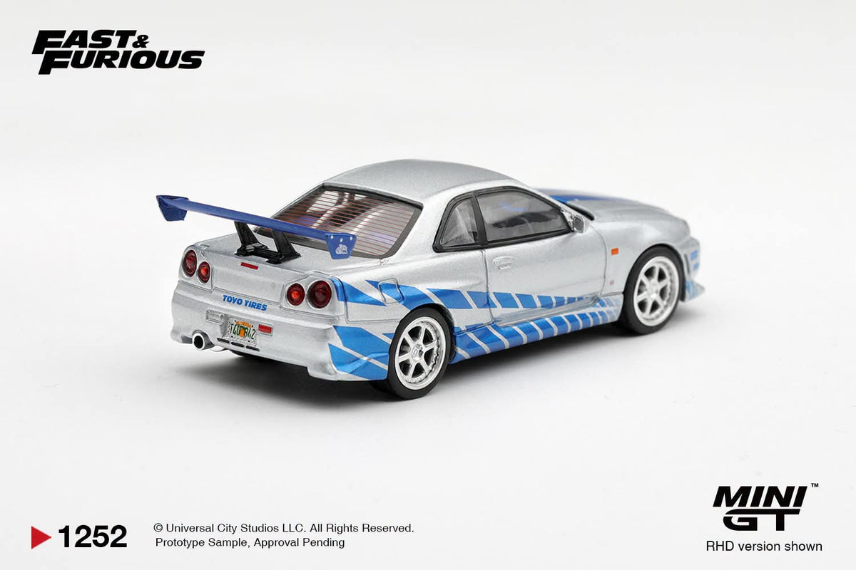 ⚠️ PRE ORDER ⚠️ Mini GT 1/64 Nissan Skyline GT-R [R34] (#1252) - Brian's Skyline 2 Fast 2 Furious