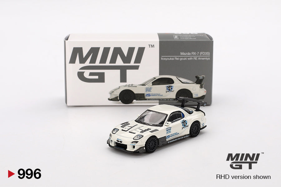 Mini GT 1/64 Mazda RX-7 (FD3S) Itosyoukai Rei-gouki with RE Amemiya (#996) - White