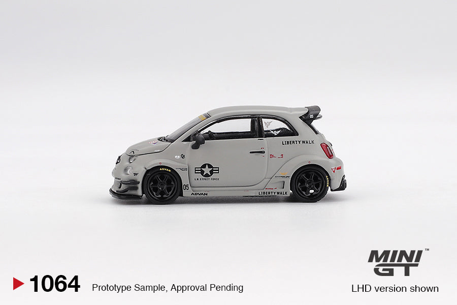 Mini GT 1/64 Abarth 595 LB-WORKS x Abas Works Fighters (#1064) - Matte Grey