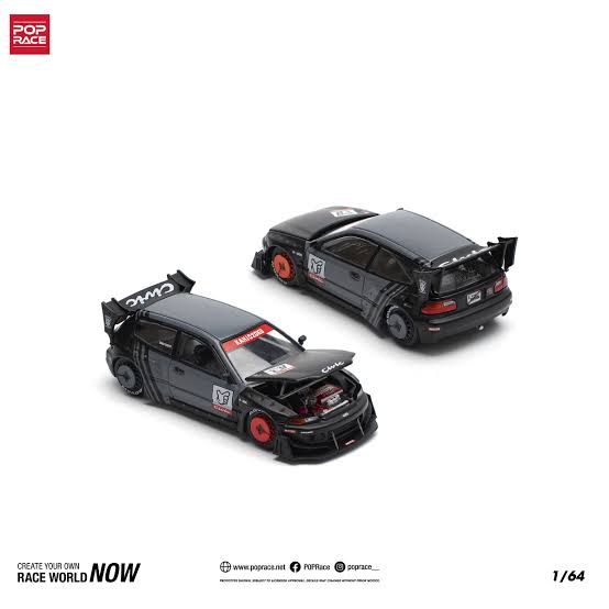 Pop Race 1/64 Pandem Honda Civic EG6 - Kanjozoku