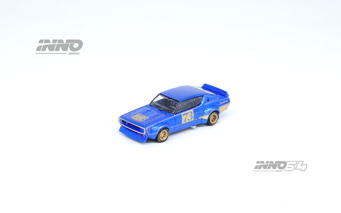 Inno64 1/64 Nissan Skyline 2000 GTR (KPGC110) - 1972 Racing Concept Metallic Blue