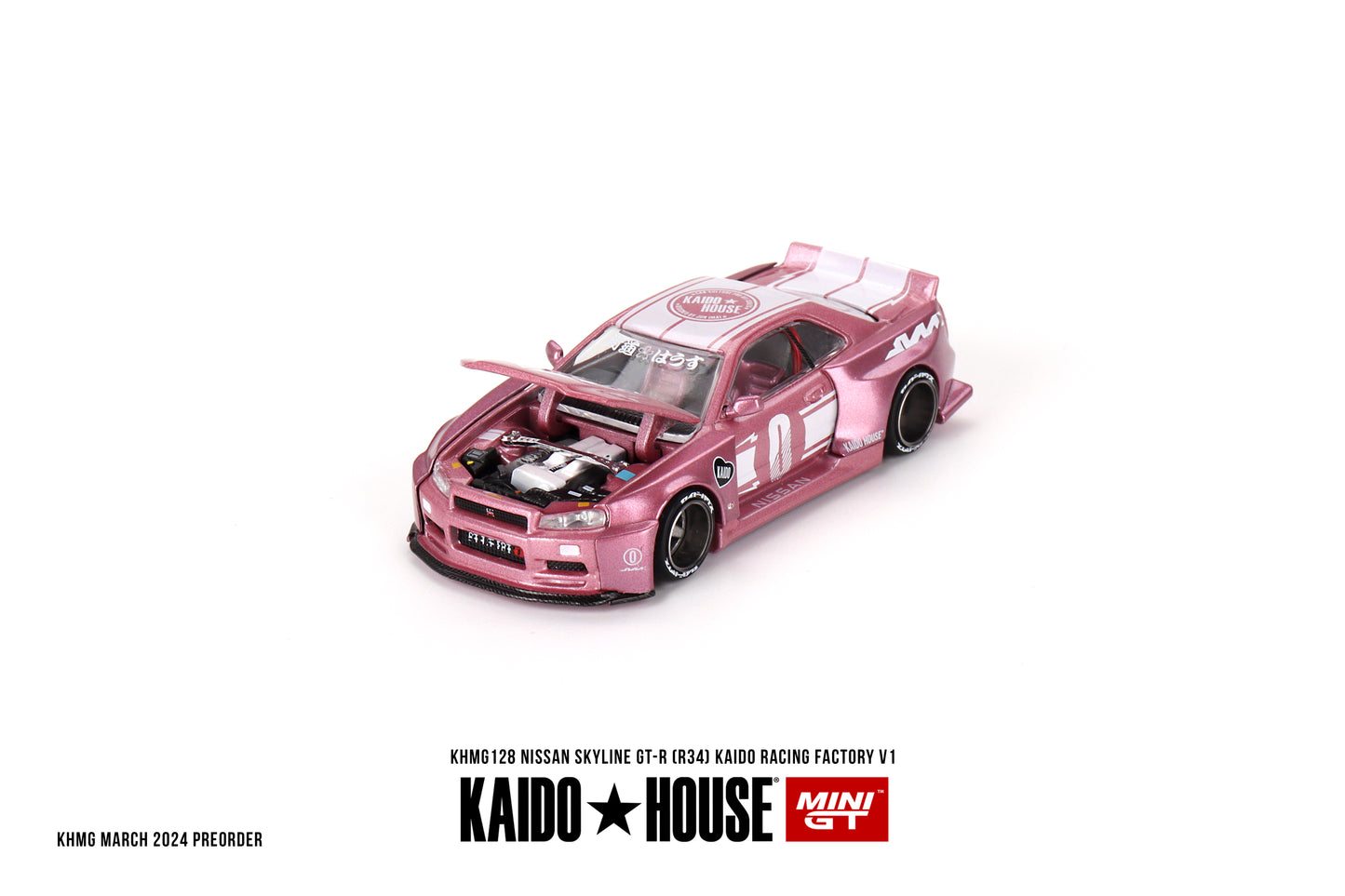 Mini GT x Kaido House 1/64 Nissan Skyline GT-R (R34) - KAIDO RACING FACTORY V1