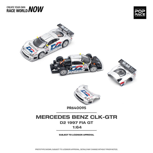 Pop Race 1/64 Mercedes-Benz CLK GTR - D2 Livery 1997 FIA GT Series
