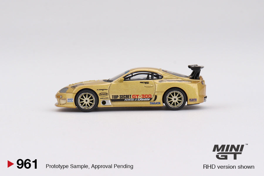 Mini GT 1/64 Toyota Supra (A80) Top Secret GT-300 (#961) - Top Secret Gold