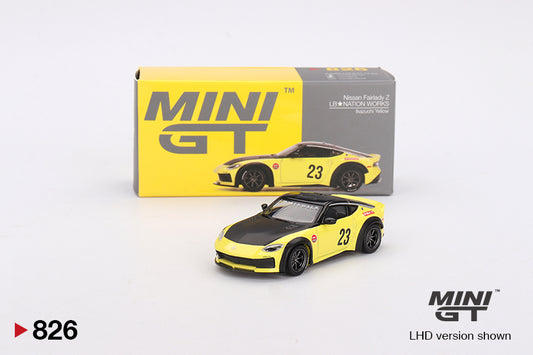 Mini GT 1/64 Nissan Z LB★NATION WORKS (#826) - Ikazuchi Yellow