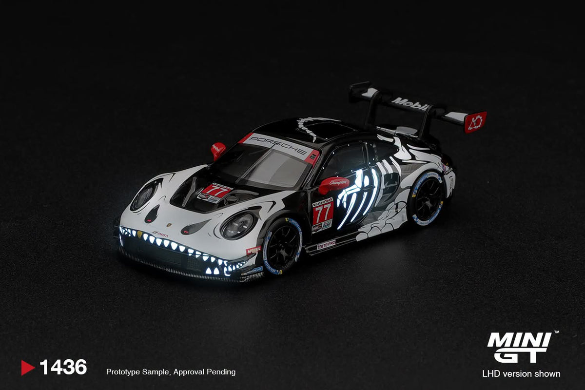 ⚠️ PRE ORDER ⚠️ Mini GT 1/64 Porsche 911 GT3R (#1436) - AO Racing Petit Le Mans 2026 "Glow In Dark Rexy"