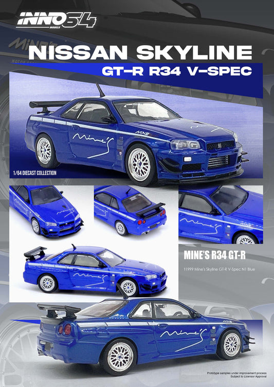 Inno64 1/64 Nissan Skyline GTR (R34) V-Spec - Mines