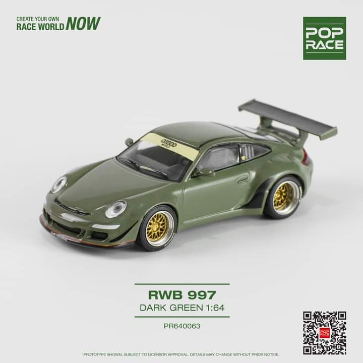 Pop Race 1/64 RWB 997 - Dark Green