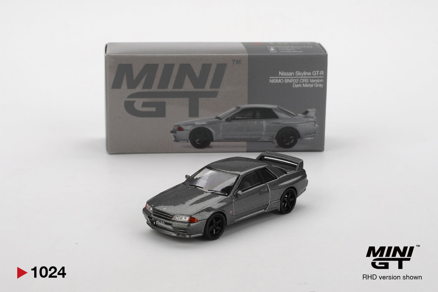 Mini GT 1/64 Nissan Skyline GT-R NISMO CRS Version (#1024) - Dark Metal Gray