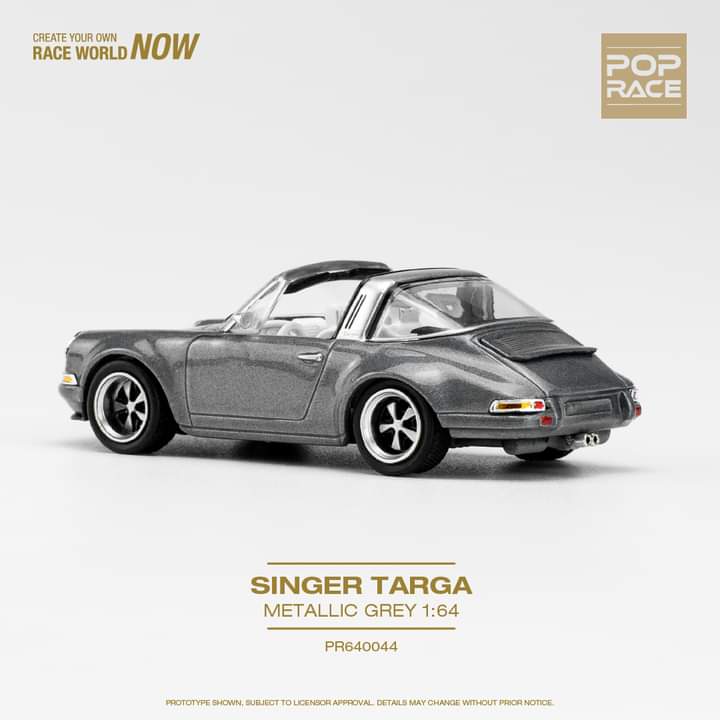 Pop Race 1/64 Singer Targa - Metallic Grey