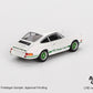 Mini GT 1/64 Porsche 911 Carrera RS 2.7 (#801) - Grand Prix White with Green Livery