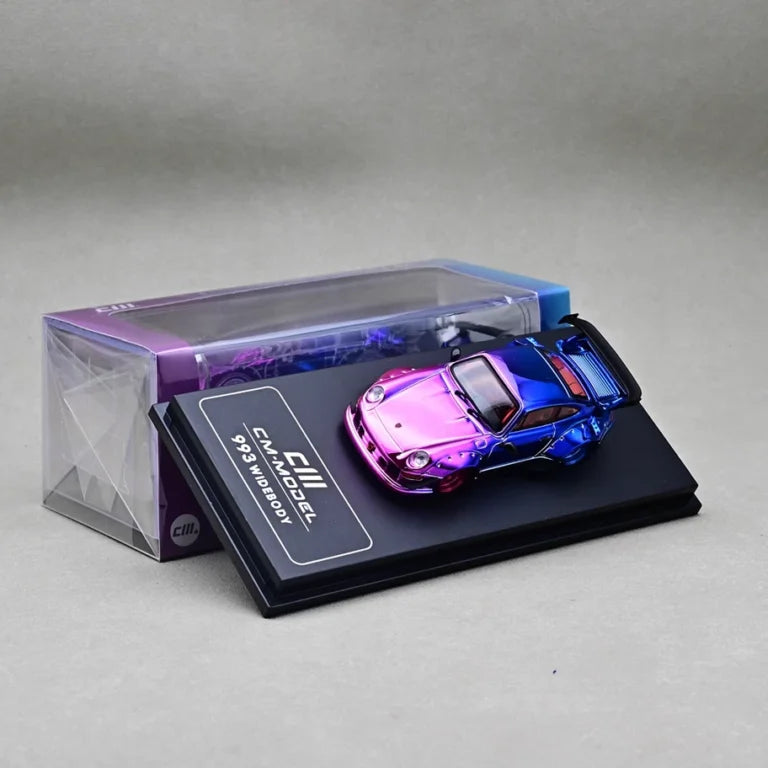 CM Model 1/64 RWB 993 Widebody - Pink/Blue Chrome
