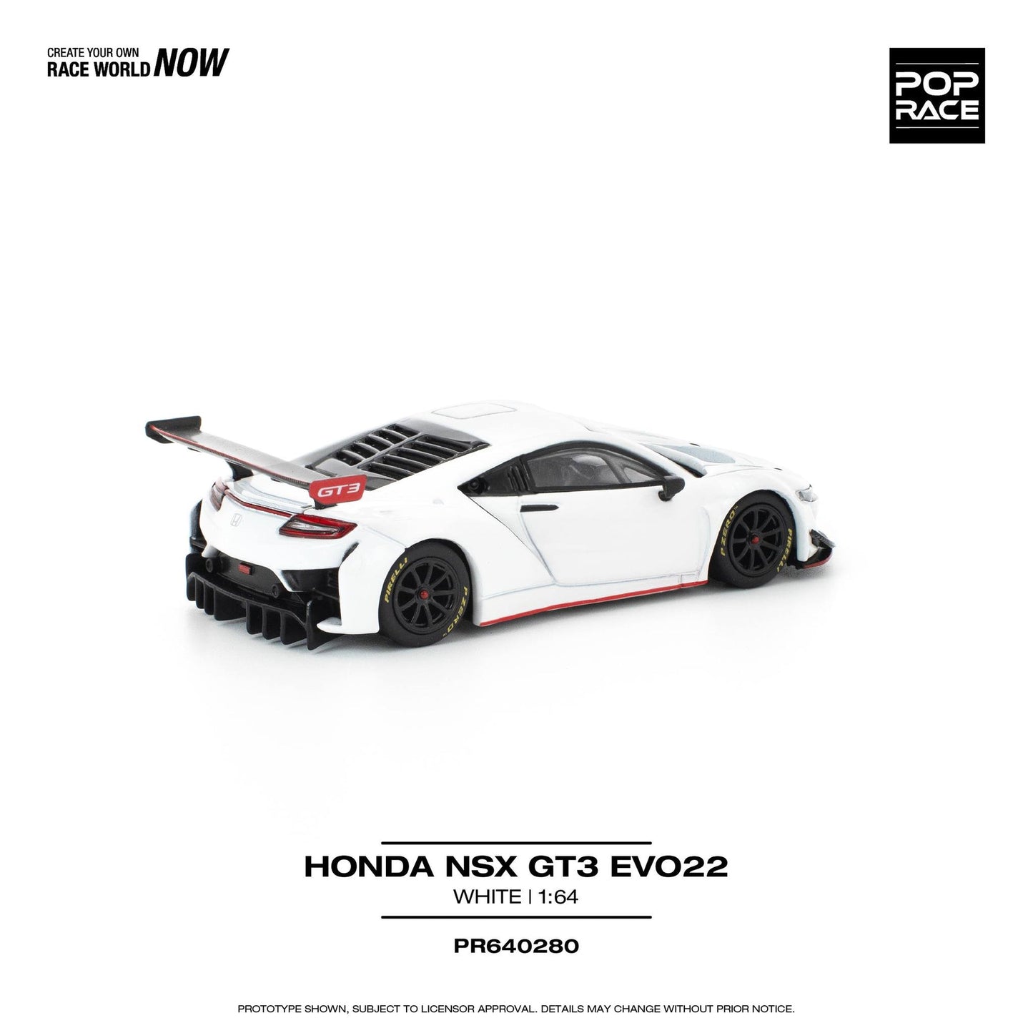 Pop Race 1/64 Honda NSX GT3 EVO22 - White
