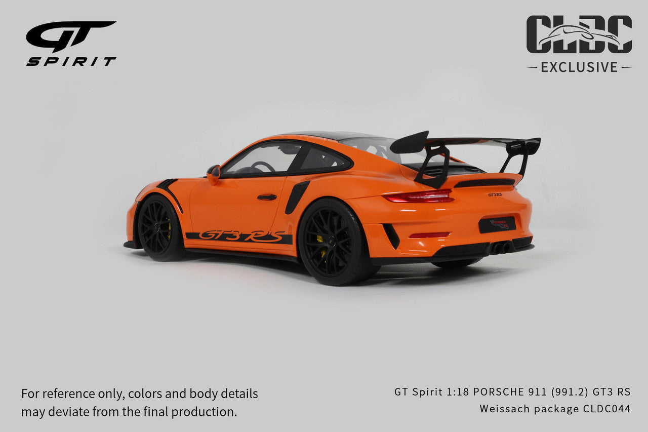 GT Spirit 1/18 Porsche 911 (991.2) GT3 RS Weissach Package - Orange/Black CLDC EXCLUSIVE RELEASE