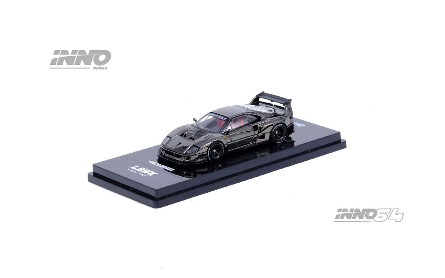 Inno64 1/64 LBWK Ferrari F40 - Chrome Black