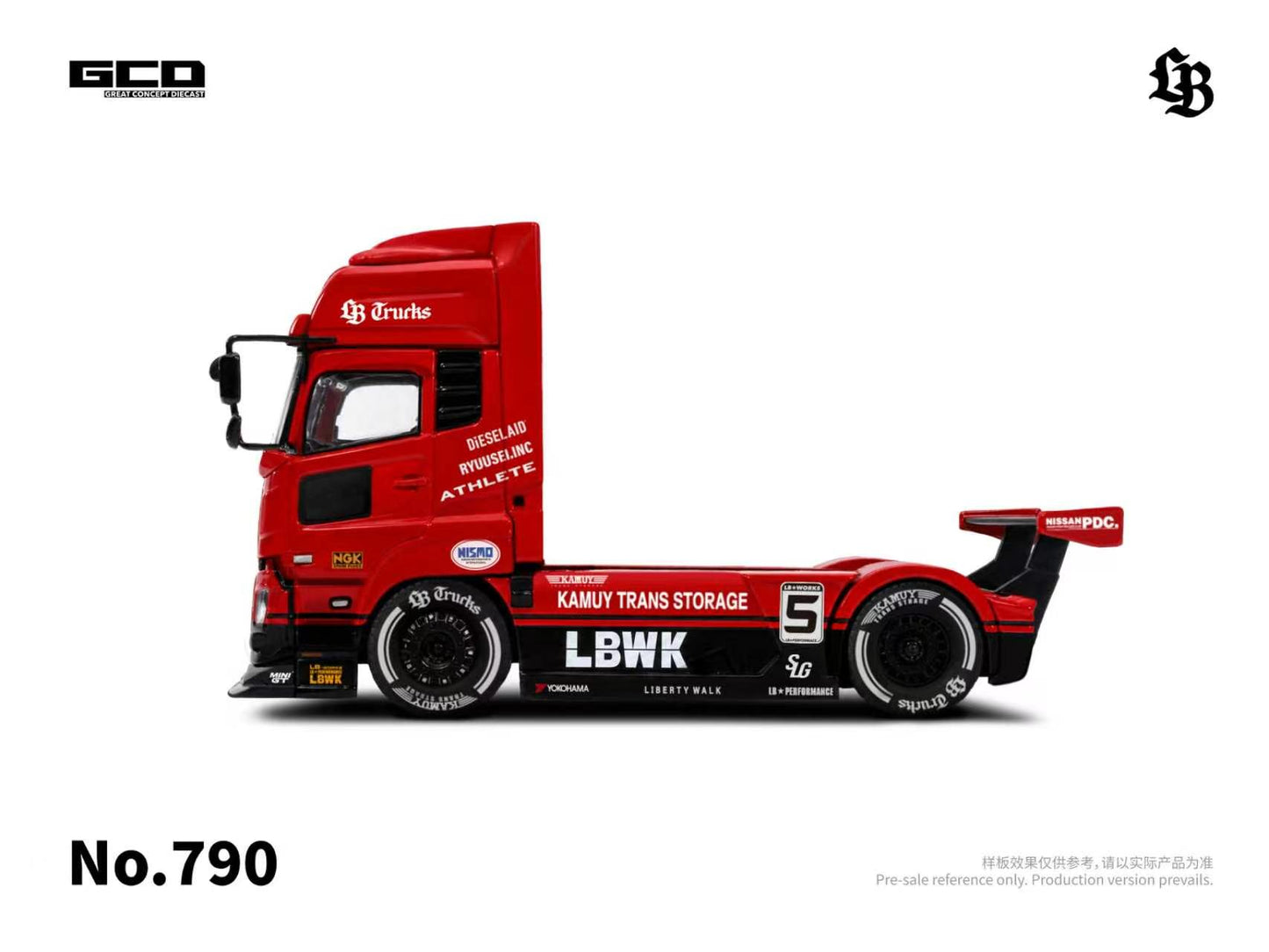⚠️ PRE ORDER ⚠️GCD 1/64 UD Trucks Super QUON Silhouette - LBWK Livery Red/Black
